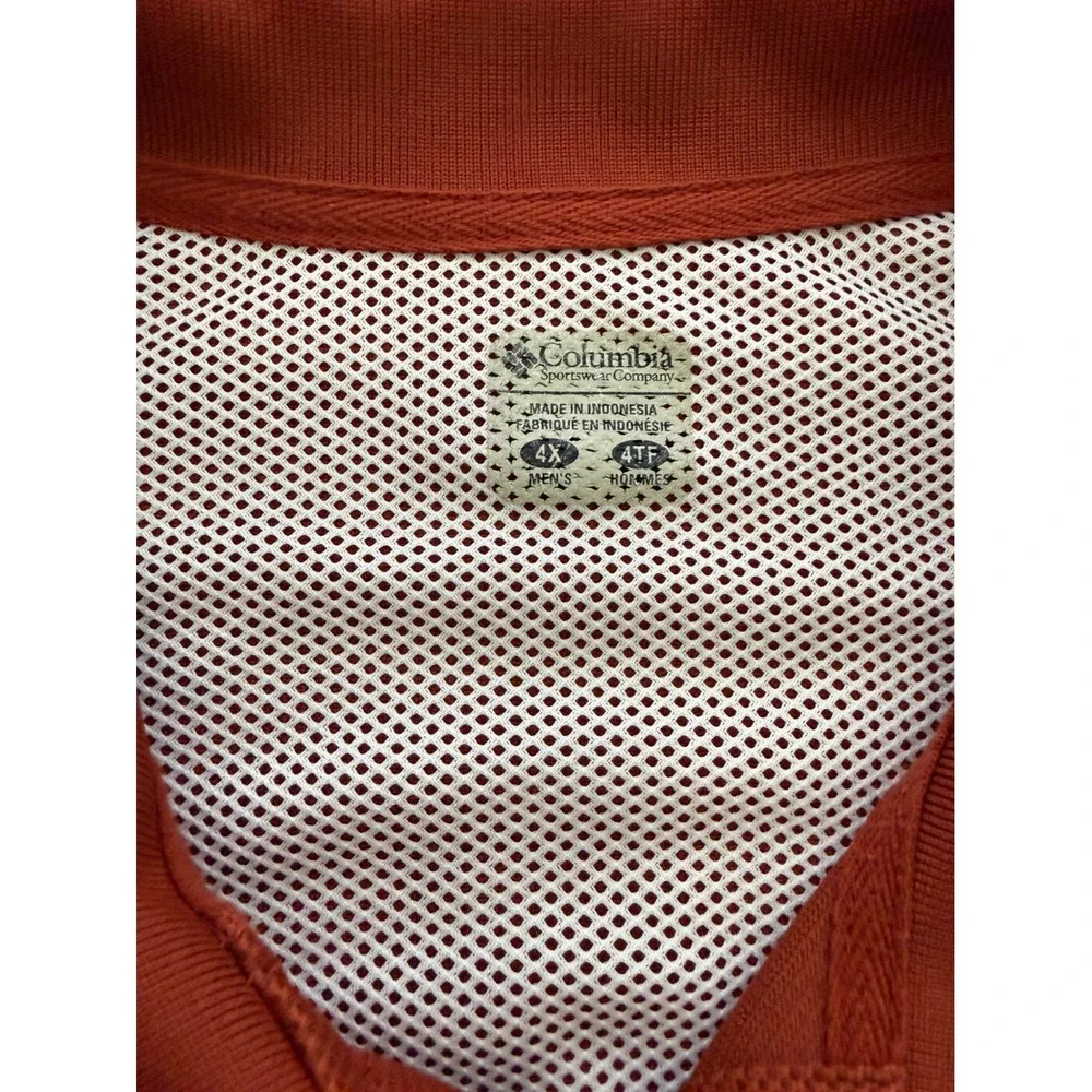 Columbia PFG Fishing Shirt Mens 4X Burnt Orange Vented Outdoor Polo